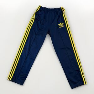 Rare Adidas Originals Dazzle Pants Scally Trackies Navy BlueYellow Small Trefoil